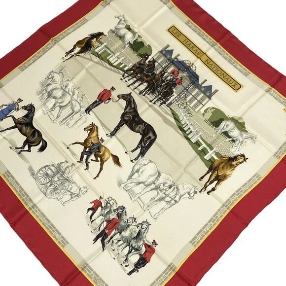 HERMES Carre 90 - Navy Yellow Multi Silk Scarf 223-072425 - Picture 1 of 5